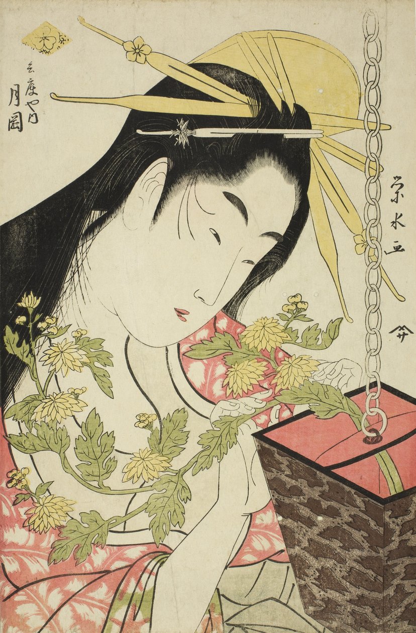兵庫県の遊女月岡、1797年頃 作： 一楽亭栄水