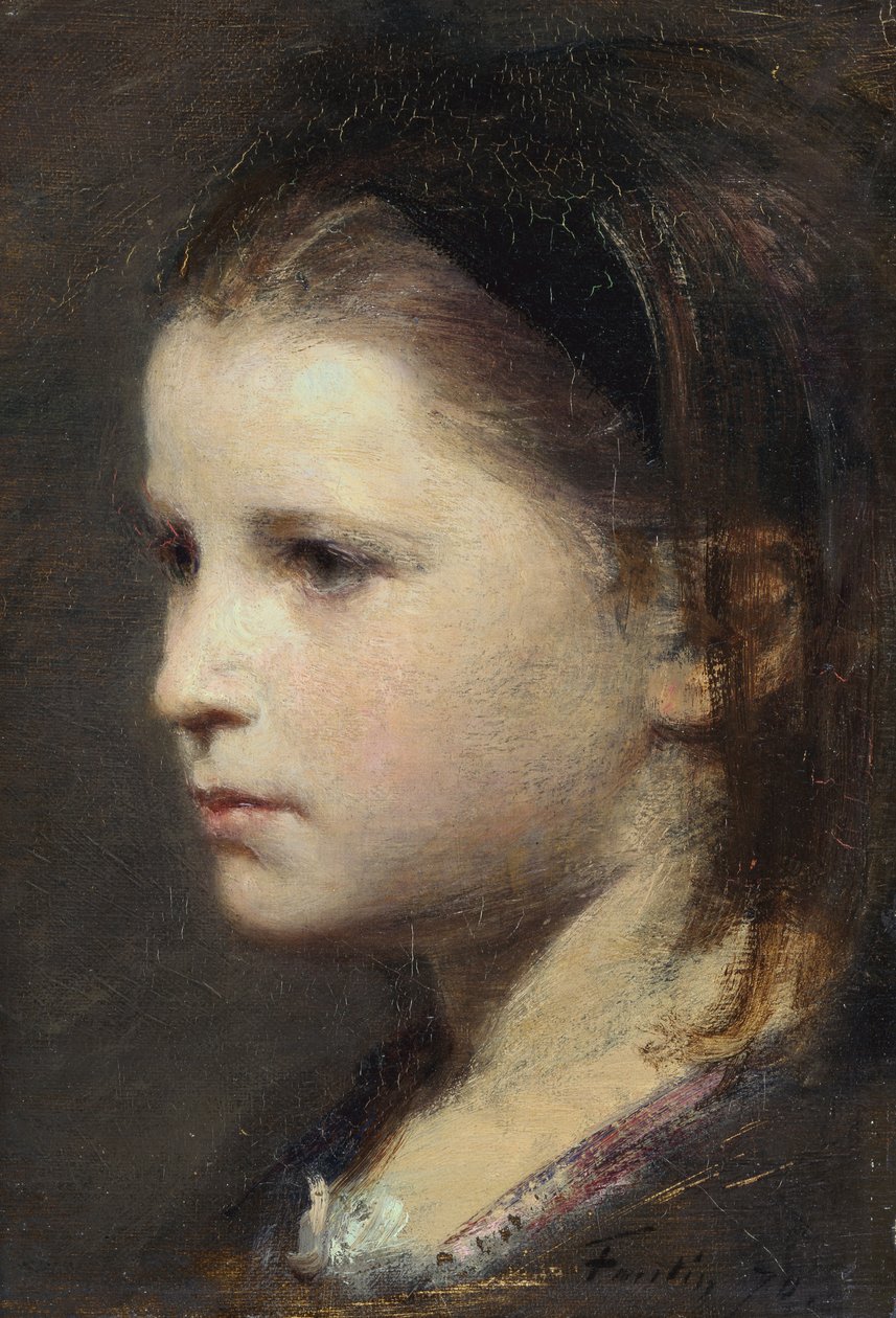若い女の子の頭 作： イグナス・アンリ・ジャン・ファンタン・ラトゥール