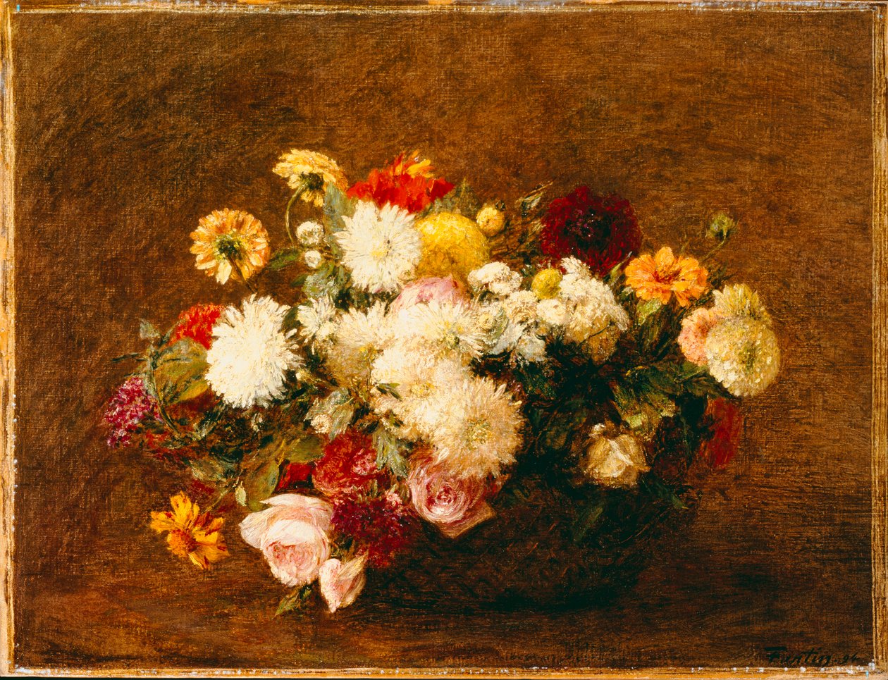 花の花束、1894 作： イグナス・アンリ・ジャン・ファンタン・ラトゥール