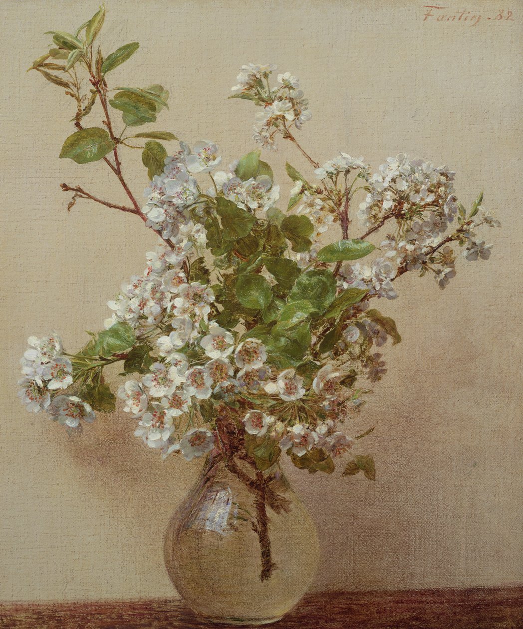 梨の花、1882 作： イグナス・アンリ・ジャン・ファンタン・ラトゥール