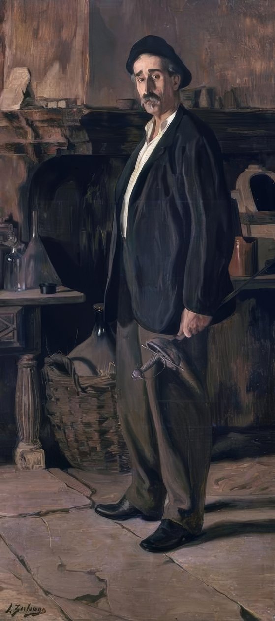 Don Plácido Zuloaga in his Workshop", 1895, 油彩・キャンバス, 219 × 100 cm, AS00783 作： イグナシオズロアガ
