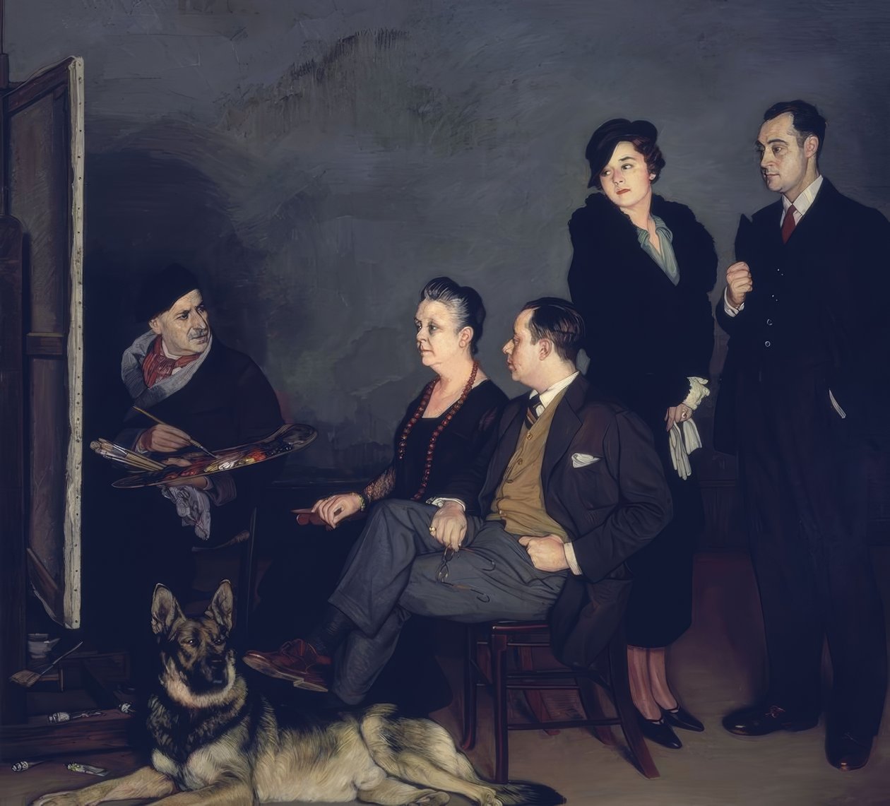 画家とその家族-1937-OLEO - LIENZO 作： イグナシオ・ズロアガ・イ・サバレタ