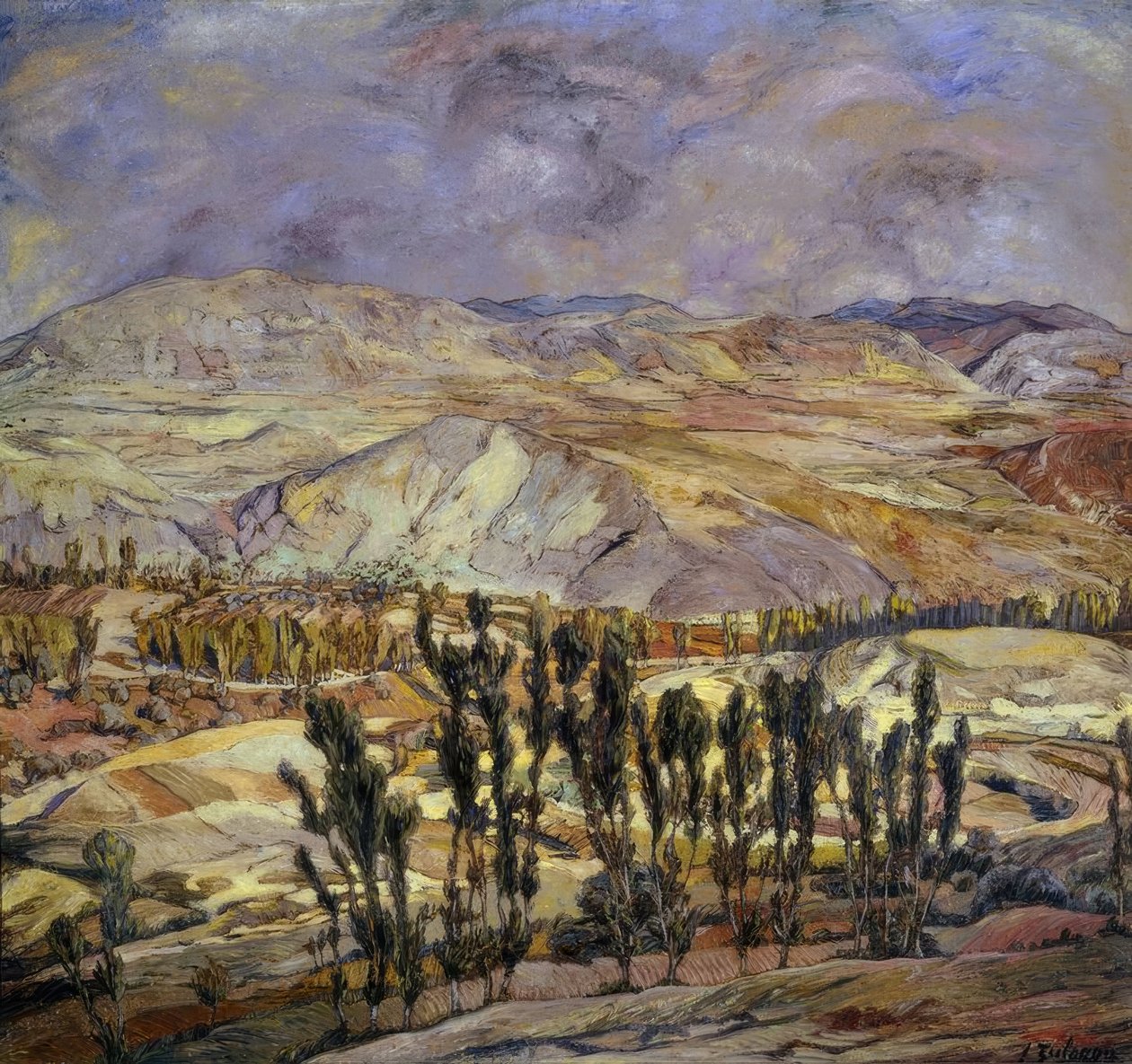 カラタユの風景 &39;、1930年、キャンバスに油彩、113×123 cm、AS00634 作： イグナシオ・ズロアガ・イ・サバレタ