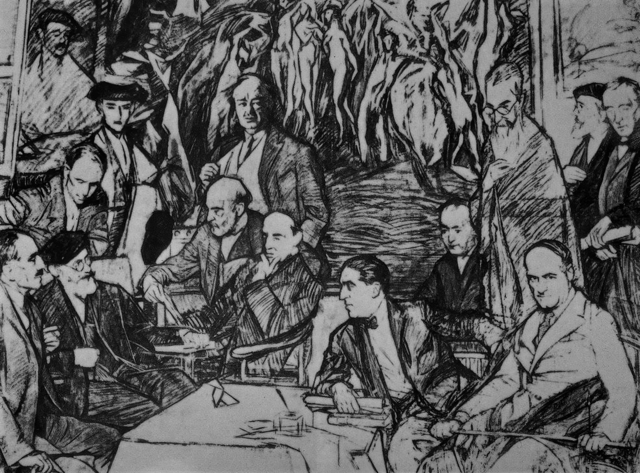 MY FRIENDS-1920-36-DRAWING-CARBON - OLEO - CANVAS-234X292 CM 作： イグナシオ・ズロアガ・イ・サバレタ