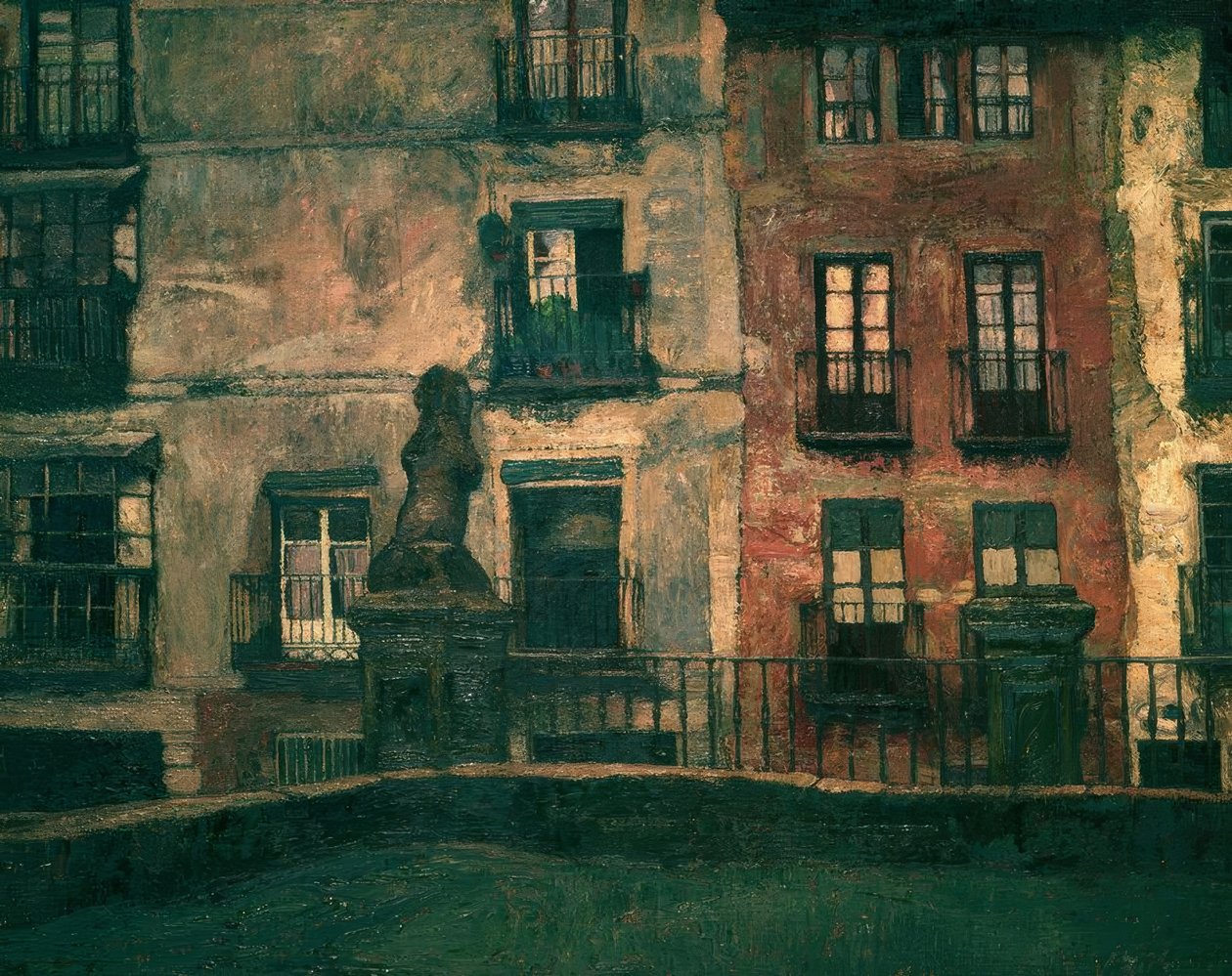 セゴビア：Old Houses &39;、1917年、キャンバスに油彩、107×120 cm、AS00823 作： イグナシオ・ズロアガ・イ・サバレタ