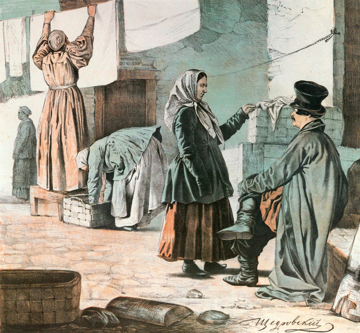 Laundresses、1846年。 作： イグナティ・シチェドロフスキー