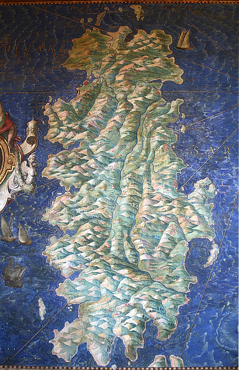 サルデーニャ島の地図 - 地図のギャラリー - バチカン美術館. 作： イグナツィオ・ダンティ