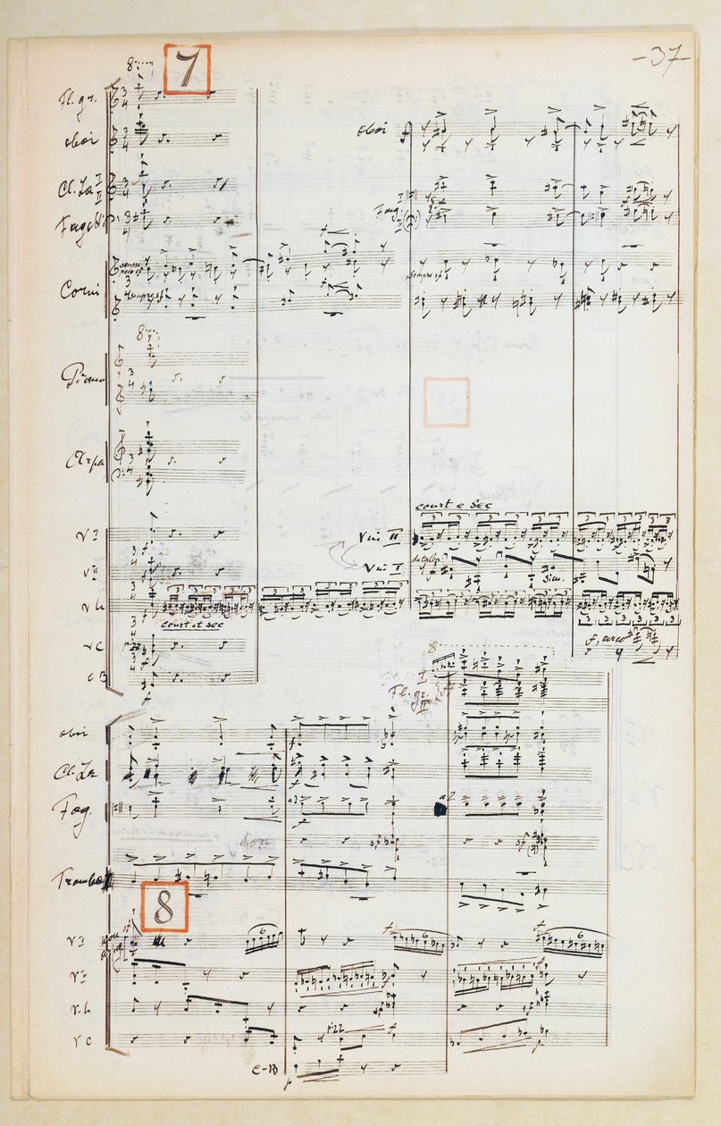 イーゴリ・ストラヴィンスキー（1882-1971）による「火の鳥」組曲の縮小管弦楽付き原稿譜 作： イーゴリ・ストラヴィンスキー