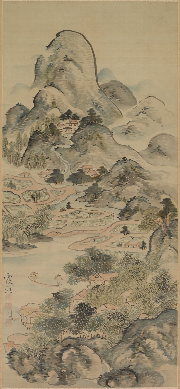 春の釣り、1700 年代。 作： 池大雅