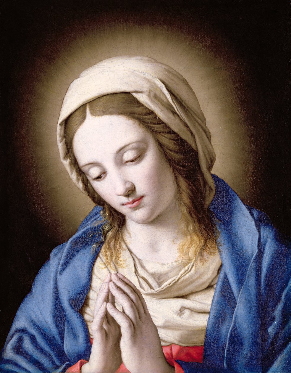 サッソフェラートの祈りの乙女(1640-50) プリント 祈りの聖母、1640年代。