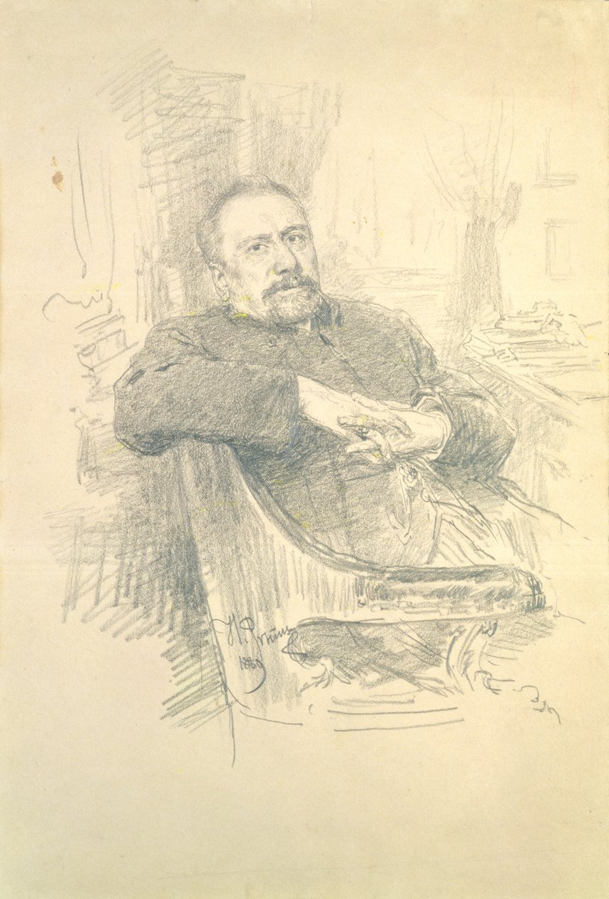 ニコライ・レスコフの肖像（1831-95）、1889 作： イリヤ・エフィモヴィチ・レーピン