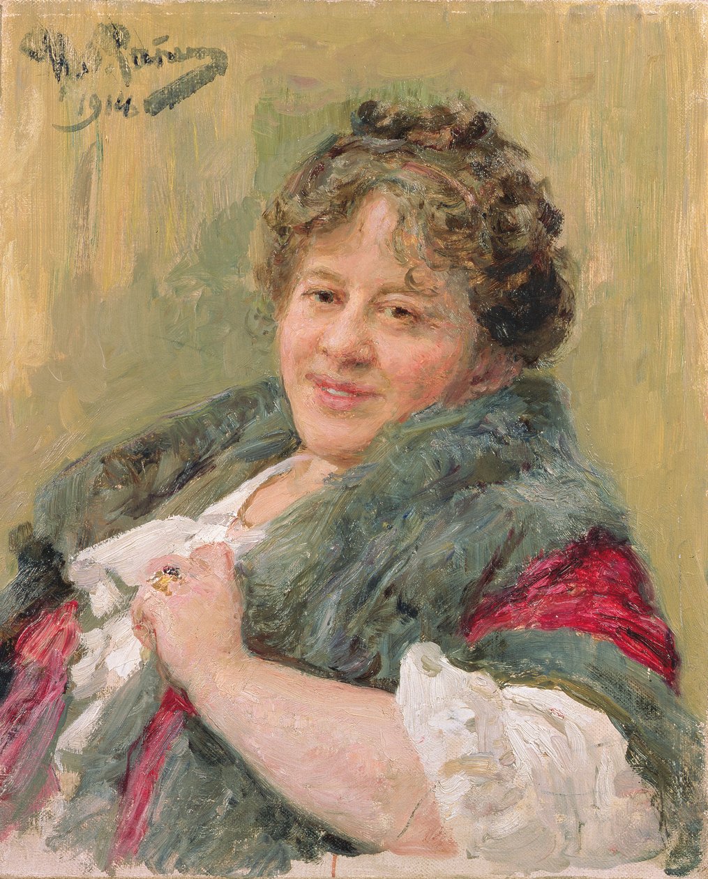 タチアナ・オルガ・シュチェプキナ・クペルニク（1874-1952）の肖像1914 作： イリヤ・エフィモヴィチ・レーピン