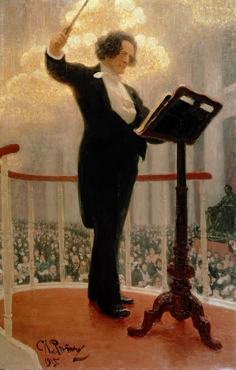 ロシアの作曲家、アントン・グリゴリーエヴィッチ・ルビンスタイン（1829-1894）1915の肖像 作： イリヤ・エフィモヴィチ・レーピン