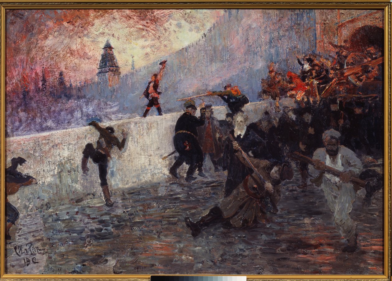 1812年のナポレオン軍によるモスクワの包囲 作： イリヤ・エフィモヴィチ・レーピン