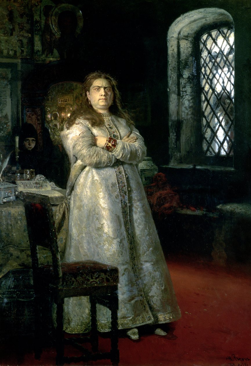 1879年、ノヴォデヴィッチ修道院のツァレブナソフィアアレクセエヴナ（1657-1704） 作： イリヤ・エフィモヴィチ・レーピン