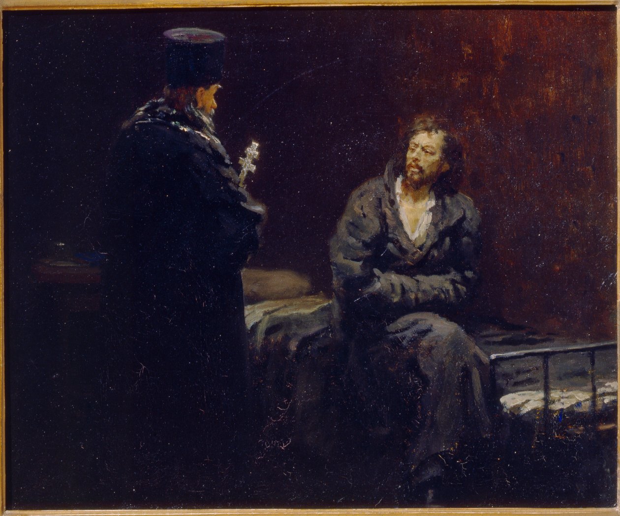 告白前。 Ilya Yefimovich Repin (Ilia Repin) (1844-1930) の絵画、キャンバスに油彩 作： イリヤ・エフィモヴィチ・レーピン