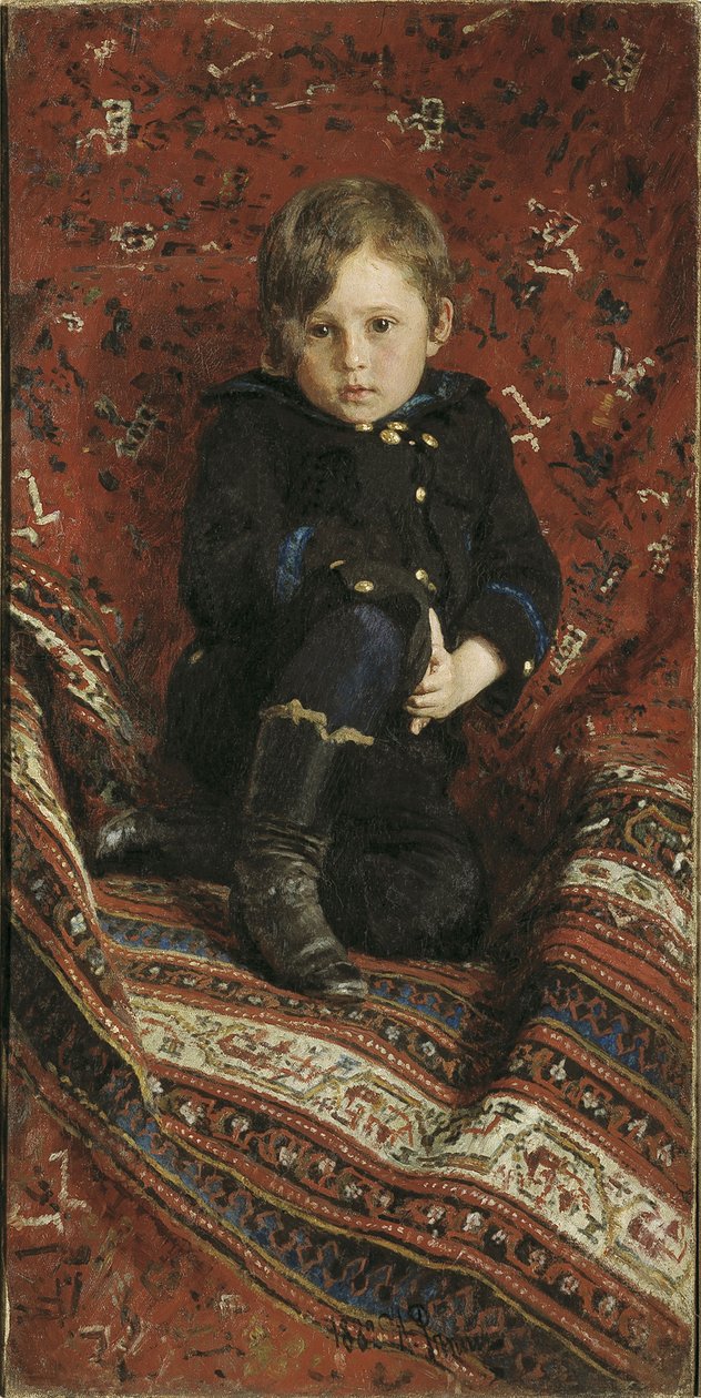 アーティストの息子、ユーリーレピンの肖像、1882年 作： イリヤ・エフィモヴィチ・レーピン