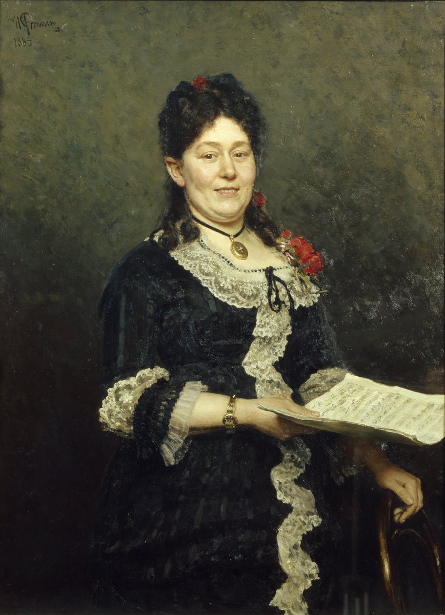 オペラ歌手のアレクサンドラ・モラスの肖像1845-1929、1883 作： イリヤ・エフィモヴィチ・レーピン