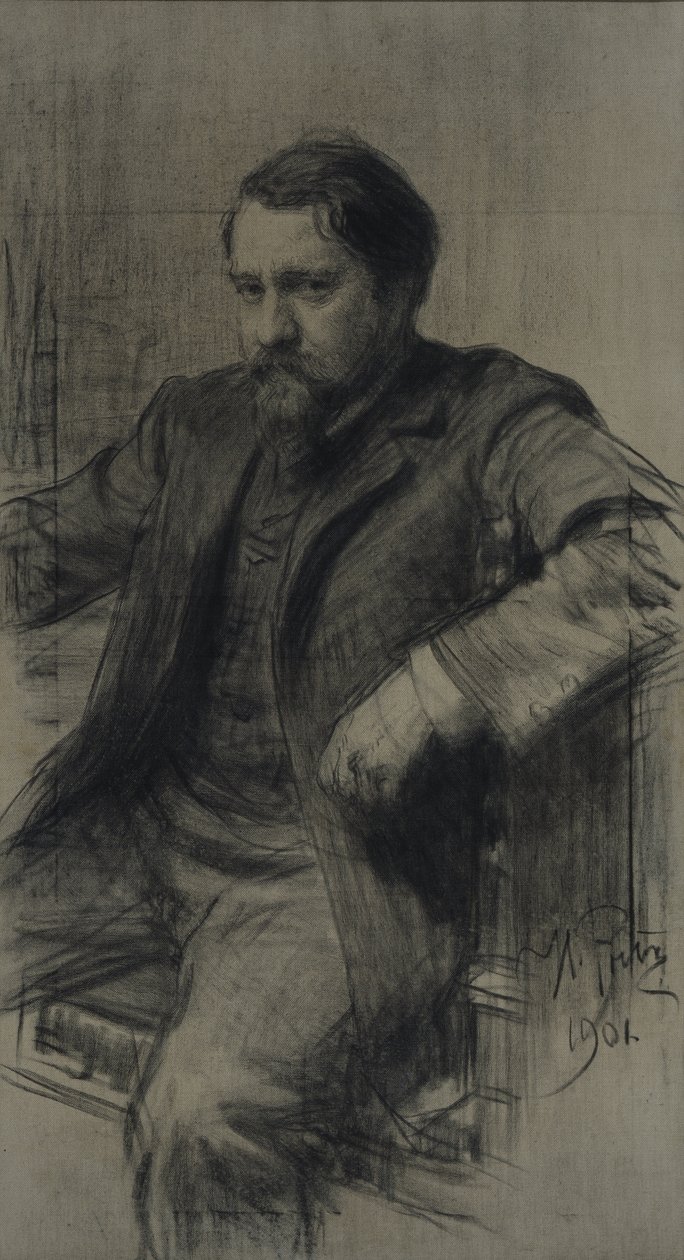 画家ヴァレンティンアレクサンドロヴィチセロフの肖像1865-1911、1901 作： イリヤ・エフィモヴィチ・レーピン
