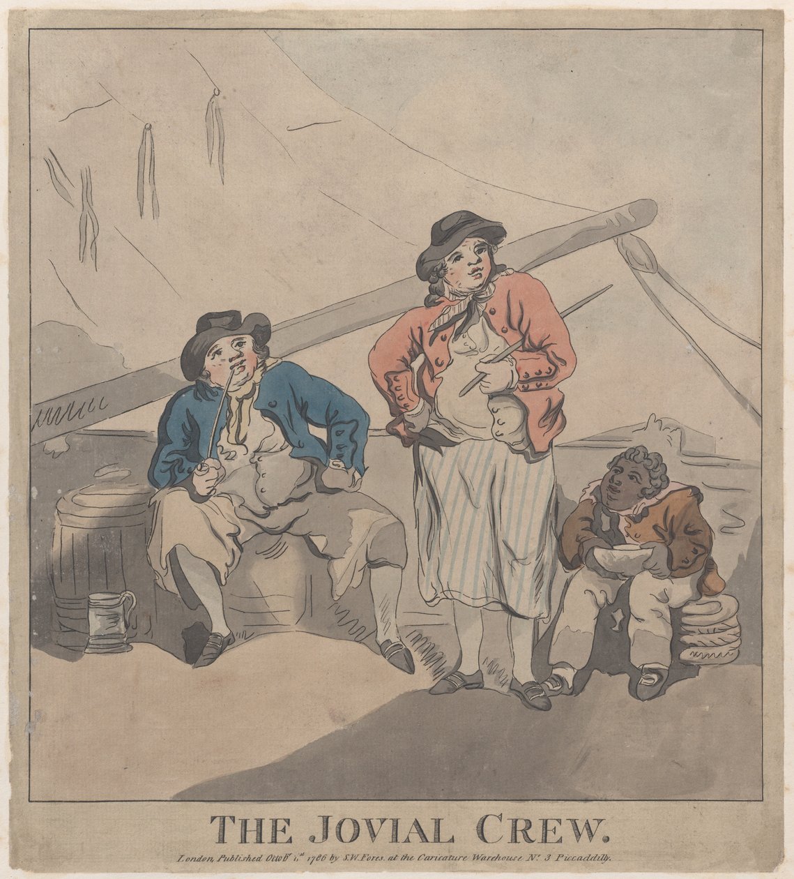 The Jovial Crew、1786 年 10 月 1 日、1786 年 10 月 1 日。 作： トマス・ローランドソンのなりすまし。