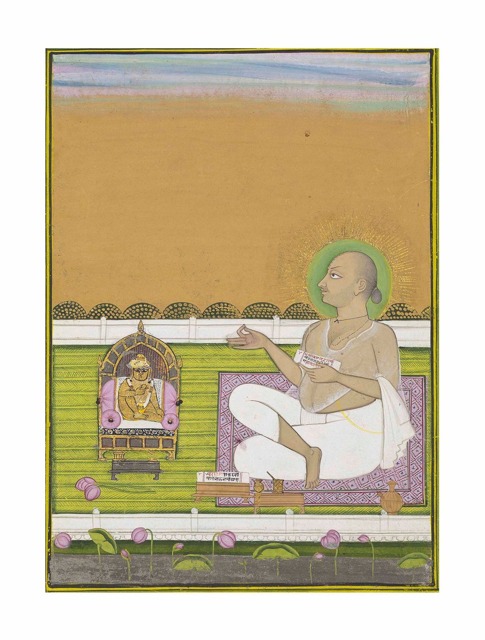 プシュティマルク派の賢者とシュリナースジ、1850年頃 作： インドの学校