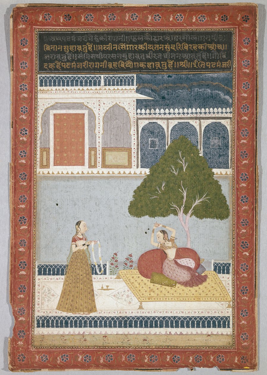 Desvarati Ragini、1768年（敷設紙のテンペラ） 作： インドの学校
