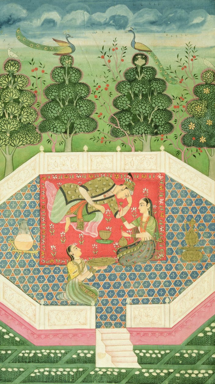 に。 11B.19妖精の女王は王子を楽しませる、c.1720-30 作： インドの学校