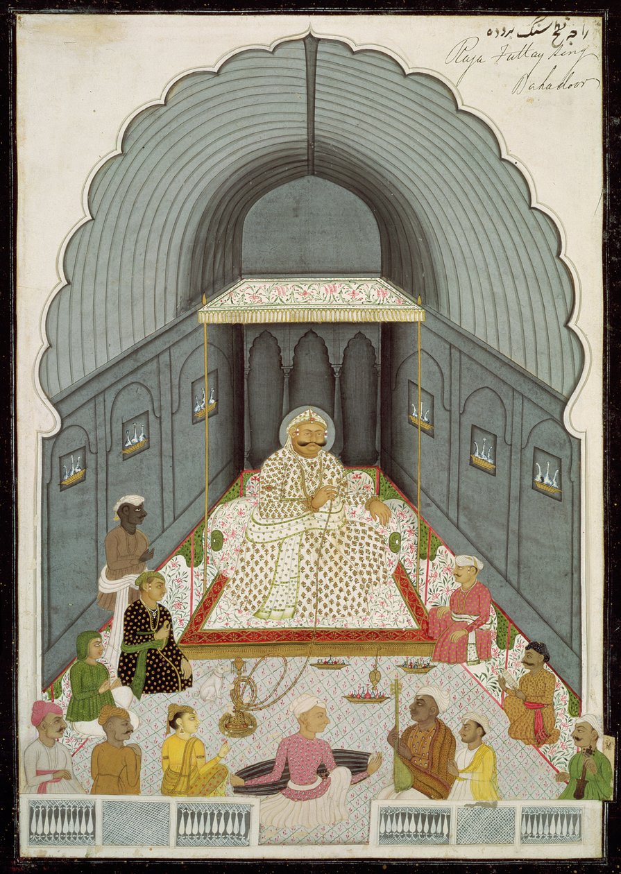 に。 70.4 Fateh Singhs（1769-1818）music party、c.1770-80 作： インドの学校