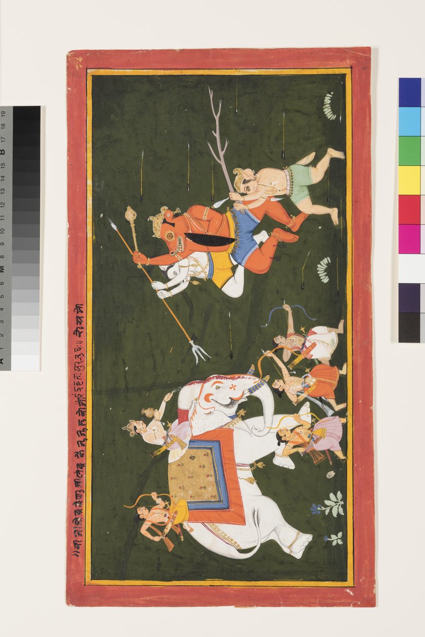 インドラは悪魔Vritrasura、1680-1700と戦います 作： インドの学校