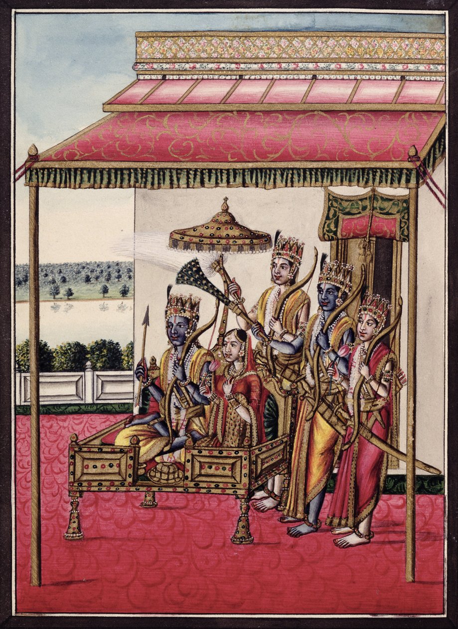 MSS EUR C 116/1 f.13v ラーマ、ヒンズー教の叙事詩「Adhyatma Ramayana」より 作： インドの学校