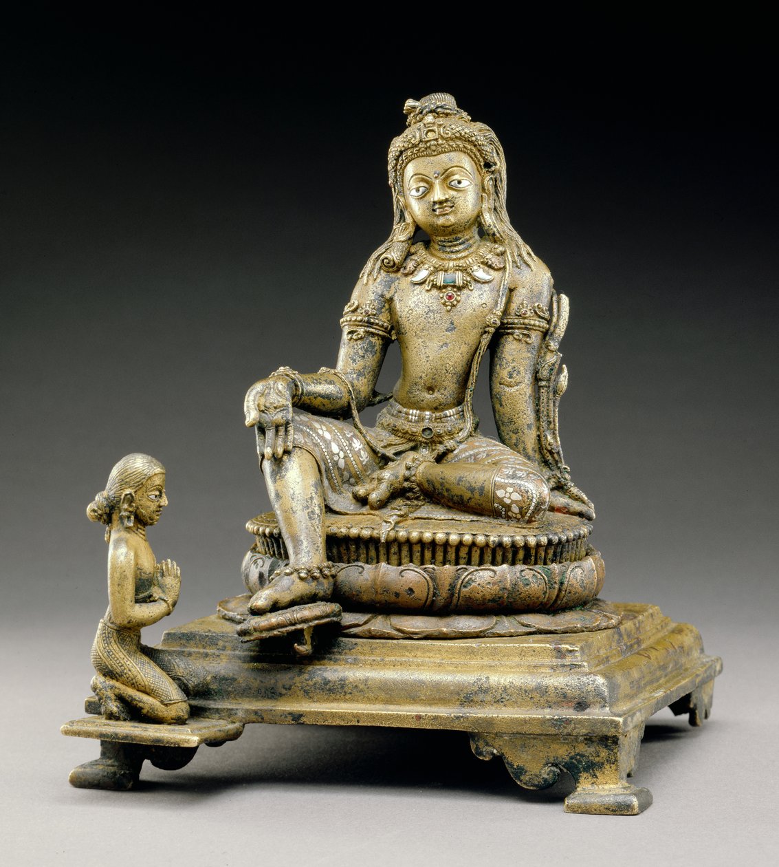 文殊菩薩、シルプール文化、西暦800年（ブロンズ） 作： インドの学校