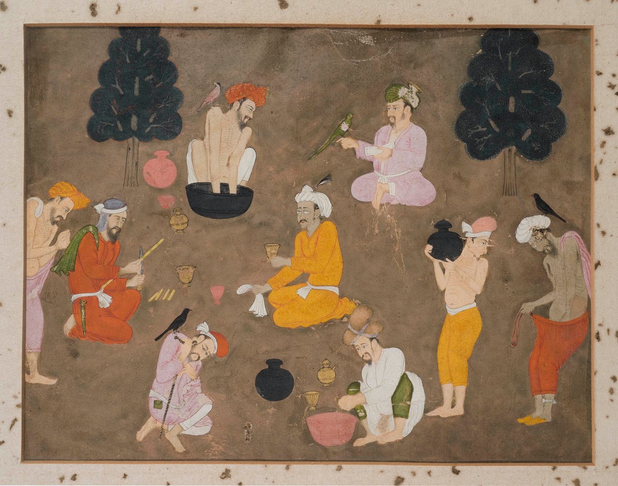 バンを準備する9人の男性 作： インドの学校