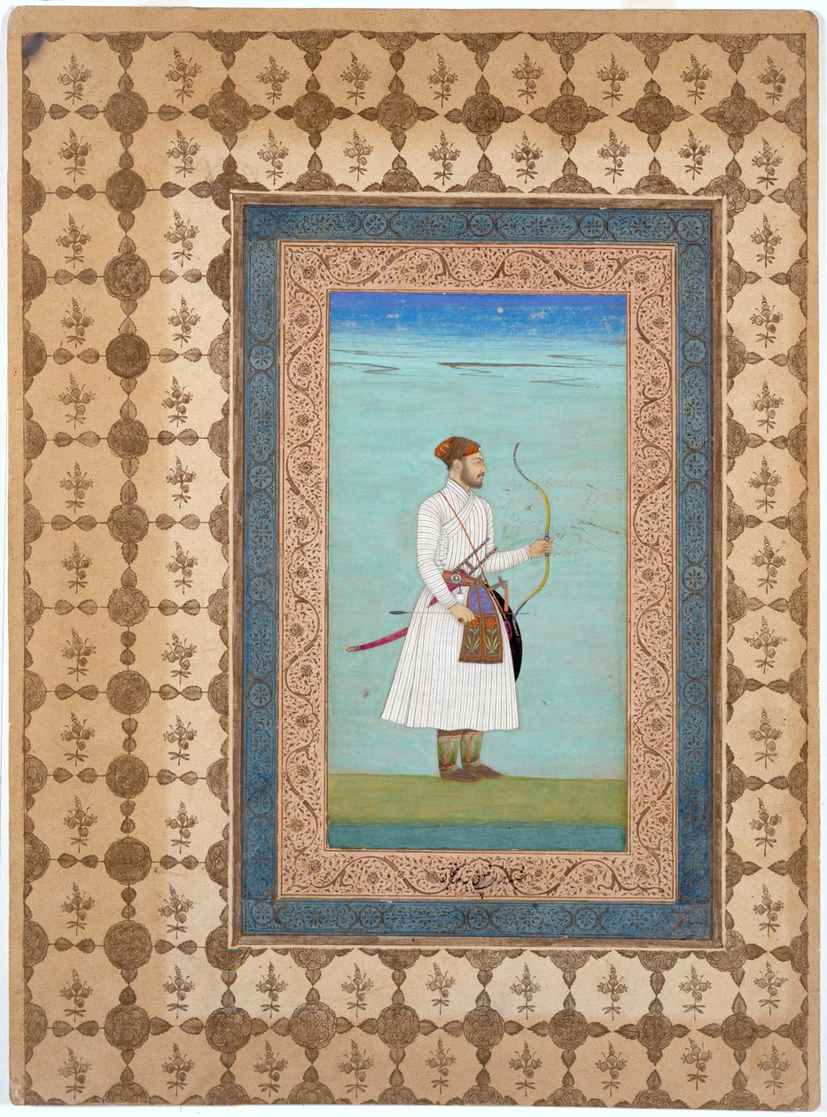ルフラスプ・ハーンの肖像、ムガル朝、1655-65年頃（紙にインク、水彩、金） 作： インドの学校