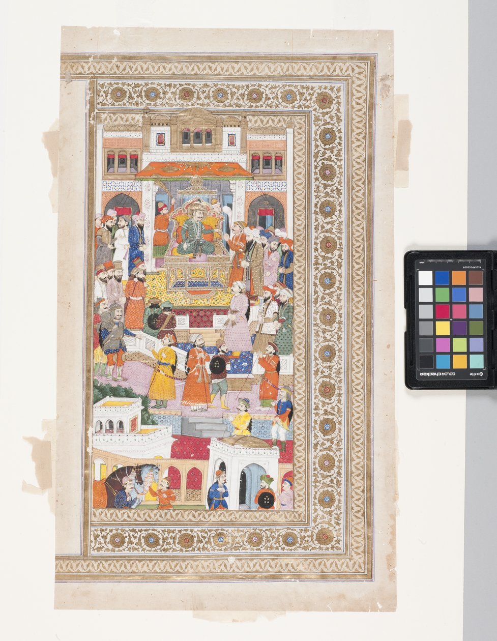 Raja With Courtiers (pen, ink, gouache and gold leaf on parchment)   1450448   ja       japanese Successfully Translated  Original: Bushey Churchyard with the Tombs of Edridge, Hearne and H. Monro Translat: Bushey Churchyard with the Tombs of Edridge, Hear 作： インドの学校