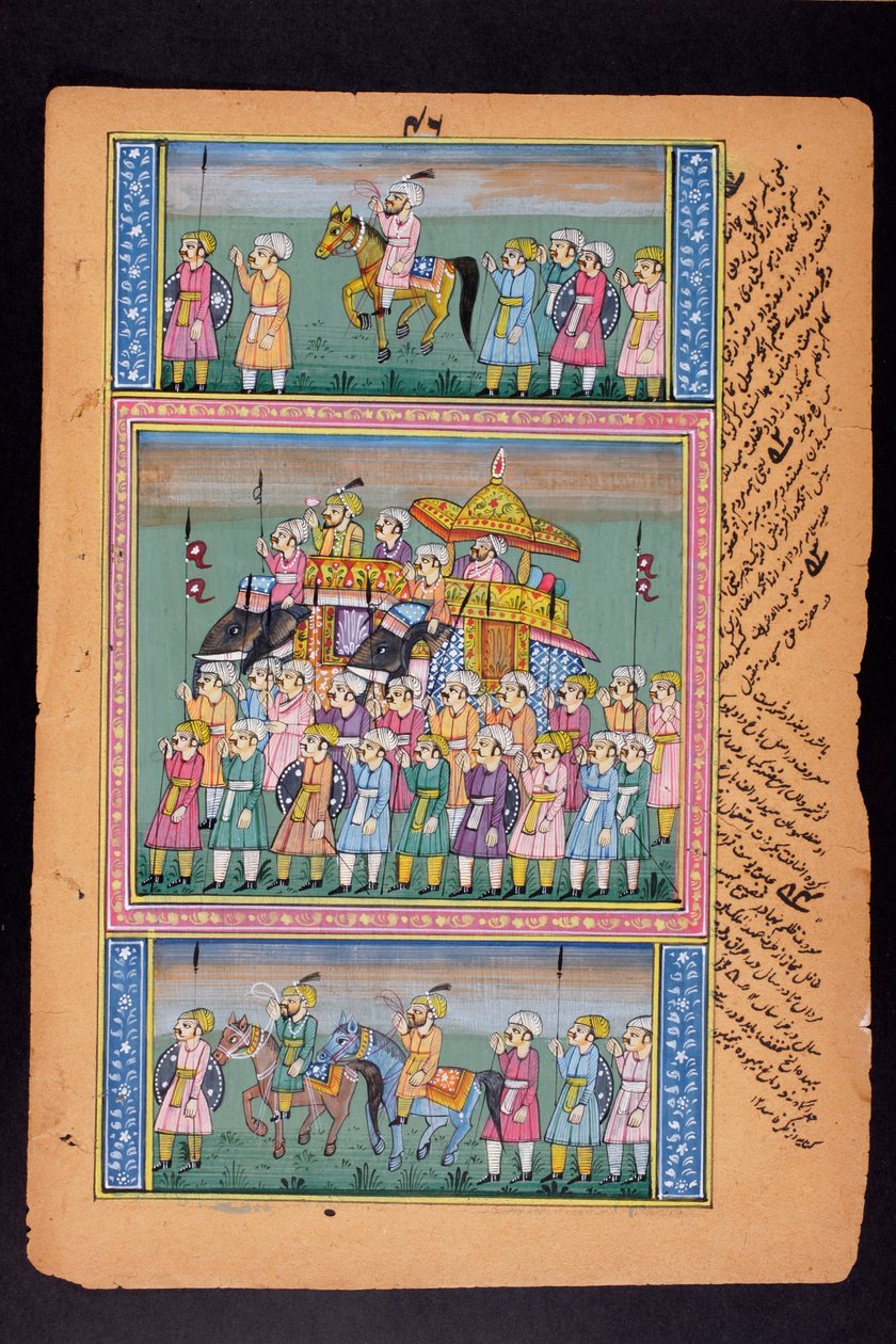 ラジャスタンのミニチュア絵画 作： インドの学校