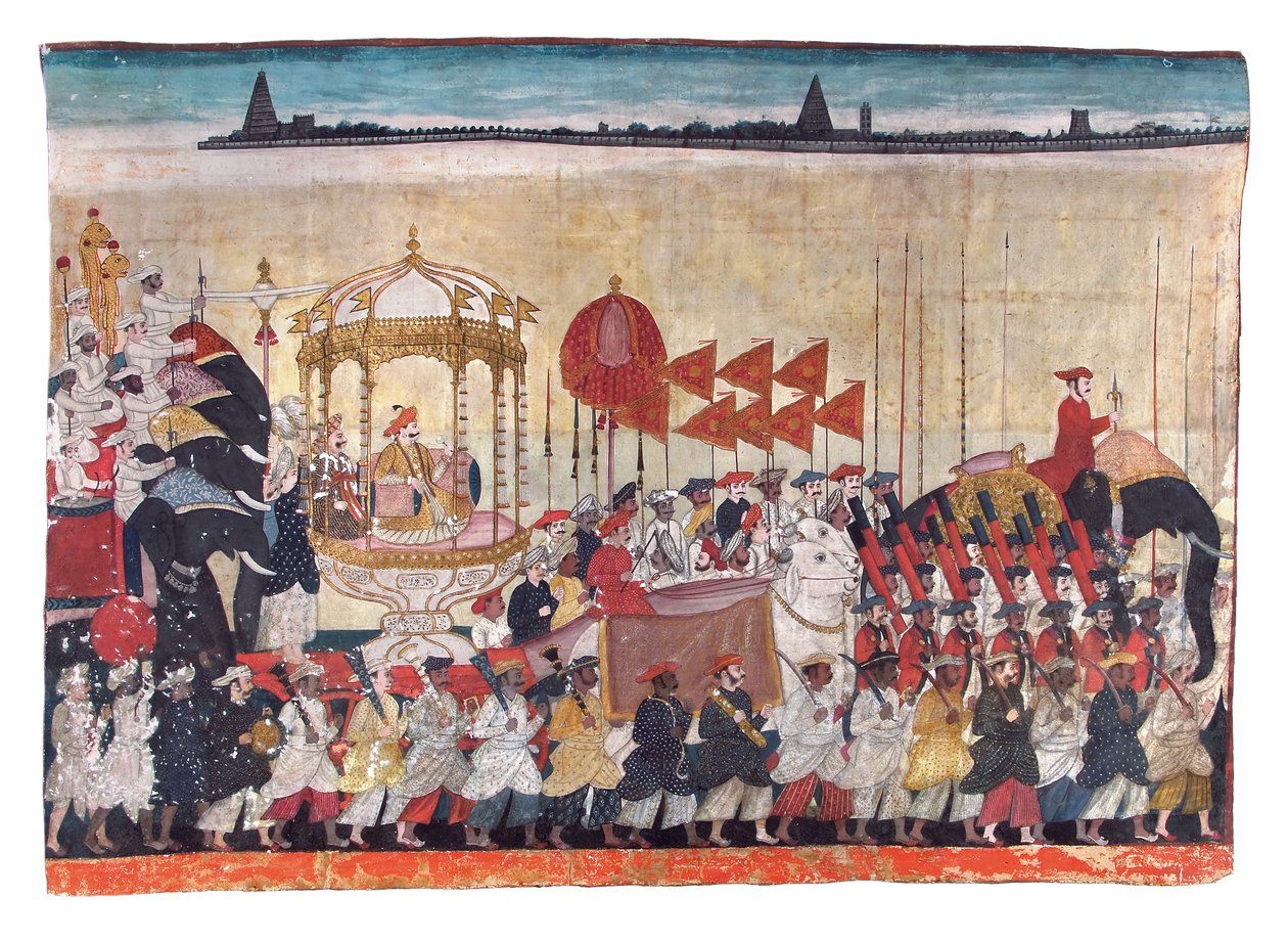 行列のラオトゥルジャジ、1775年頃（紙に不透明なトイレと金） 作： インドの学校