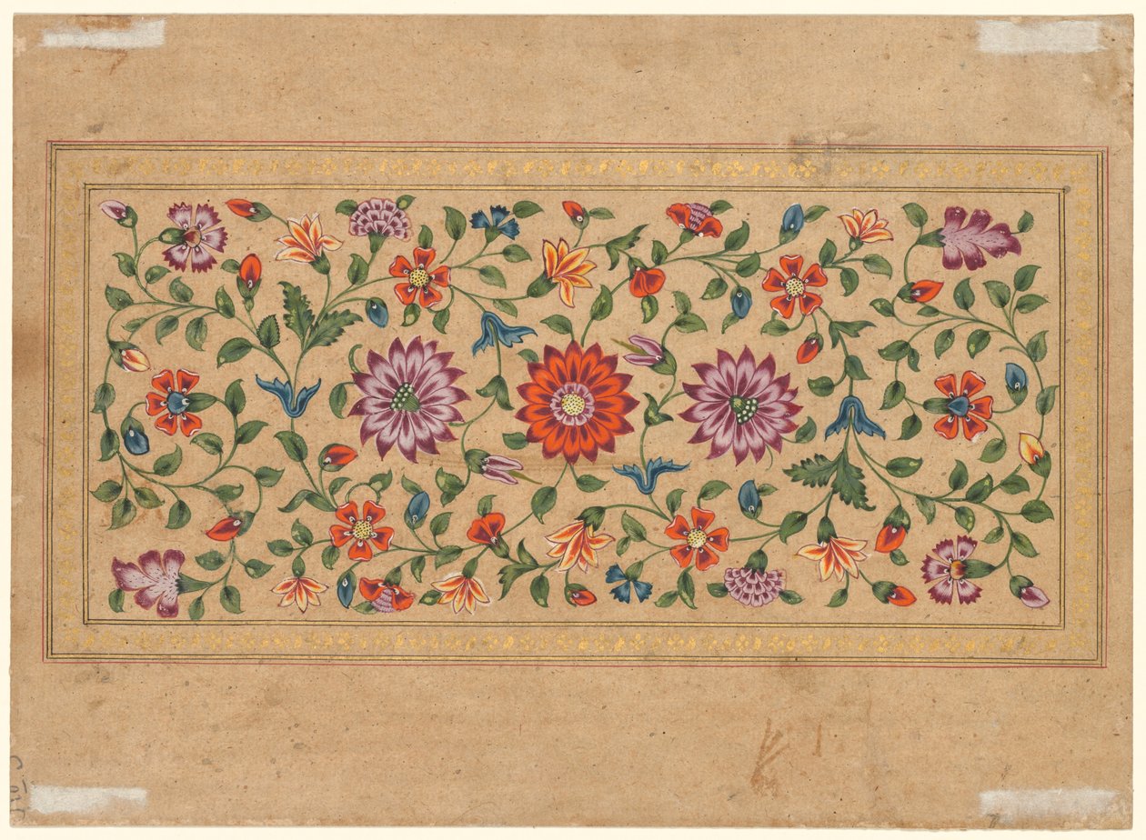 Scrolling Floral Vines、1755 作： インドの学校