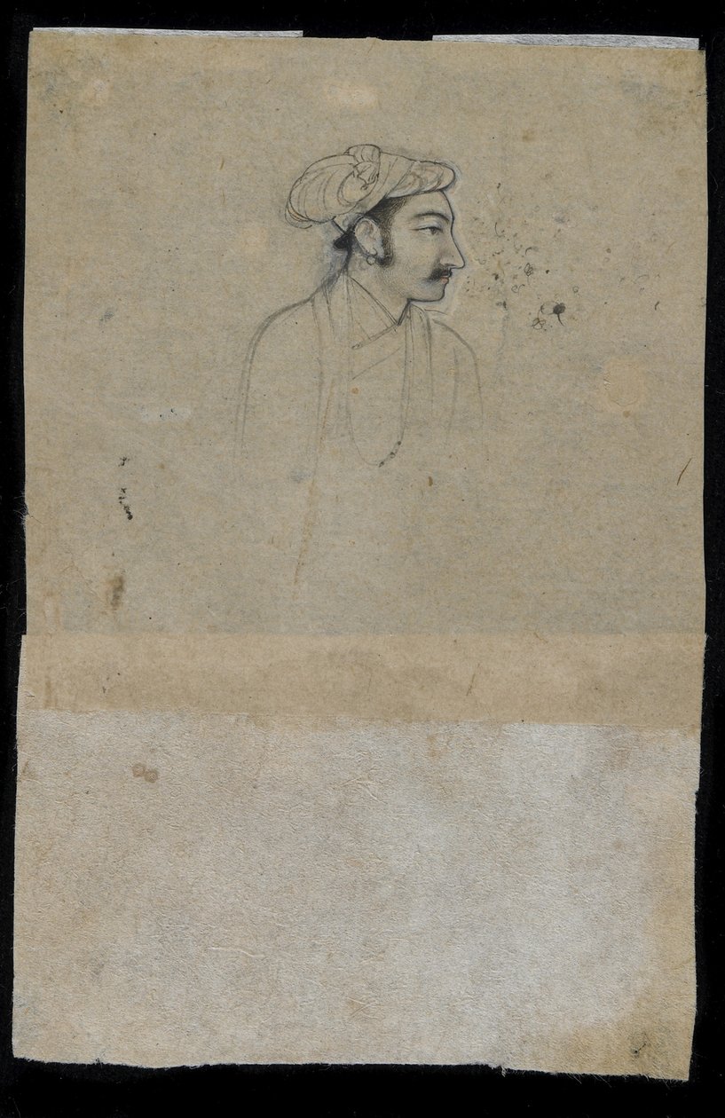 Sultan Khurram（Shah Jahan）（紙にインク） 作： インドの学校