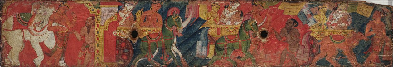 Vessnatara Jataka、写本の表紙、パラスクール、1200年頃（塗装済み木材） 作： インドの学校