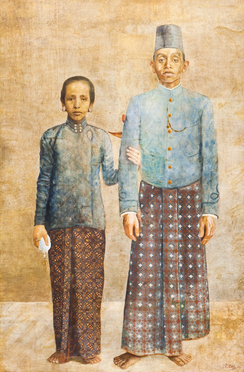 ジャワの貴族とその妻の肖像、1837年頃（キャンバスに油彩） 作： インドネシア語学校