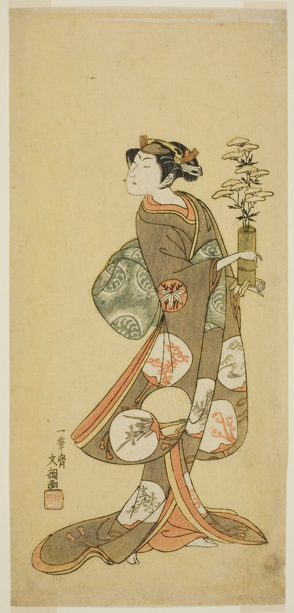 女役の俳優 山下恭之介 初代 作： 一筆祭文鳥