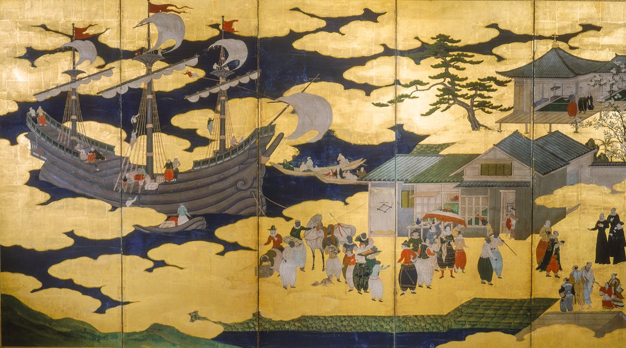 侍-南蛮屏風-日本の港に入港するポルトガル船...2005年（写真） 作： アイラブロック