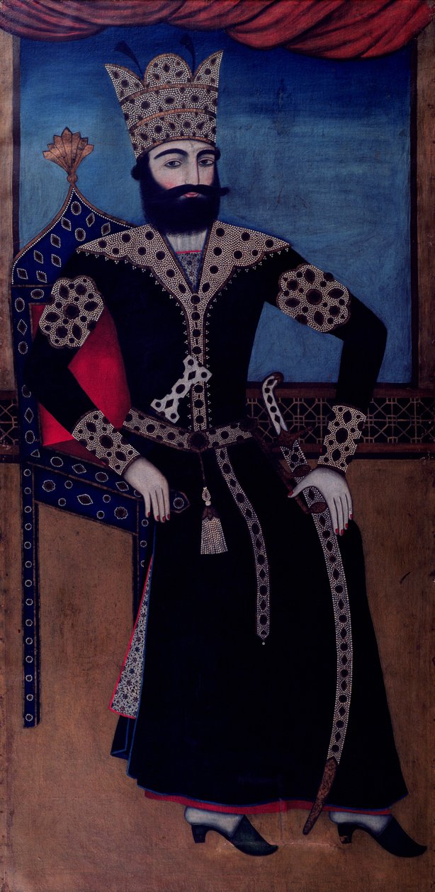 ファットアリの肖像画、イランのシャー（1797-1834年）、 作： イランの学校