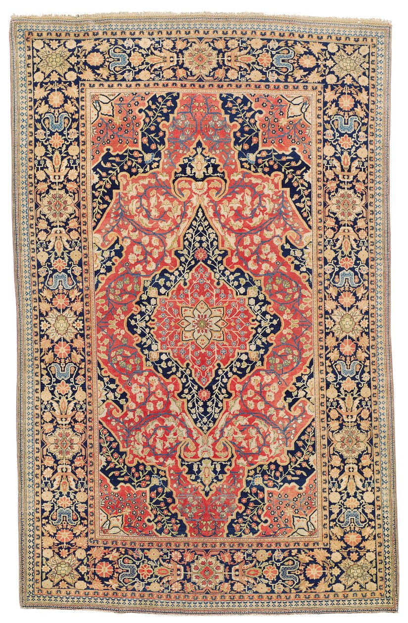 カーシャーン「モータシャム」ラグ、1890年頃（ウール） 作： イランの学校
