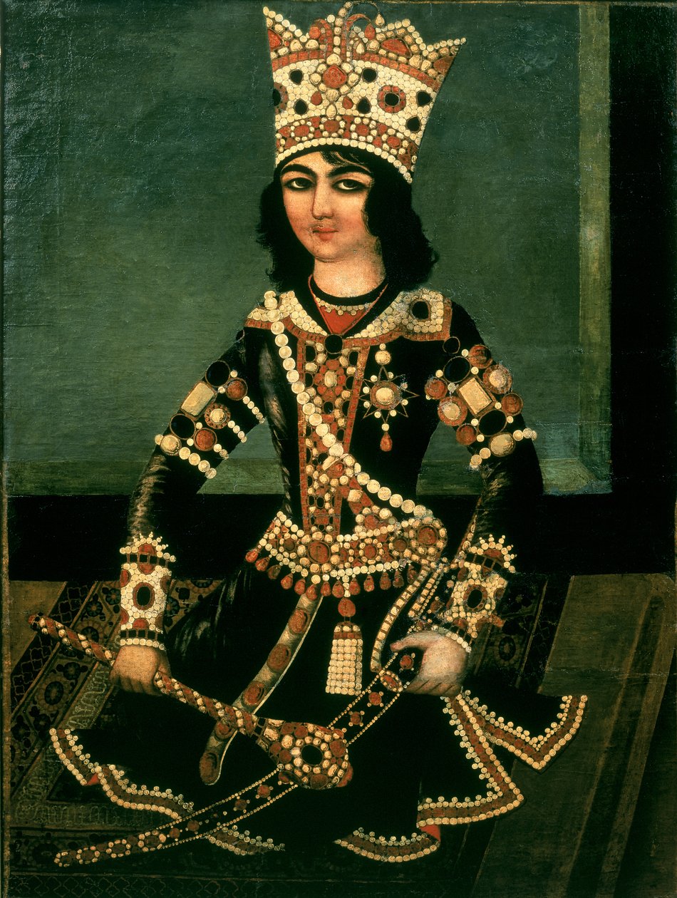 アッバス・ミンザの肖像（c.1783-1833）、プリンスオブペルシャ、シャーファスアリの息子（在位1797-1834） 作： イランの学校