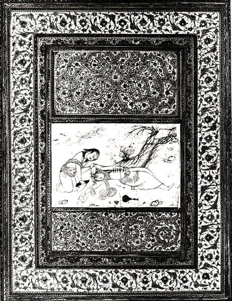 風景の中の2人 作： イランの学校