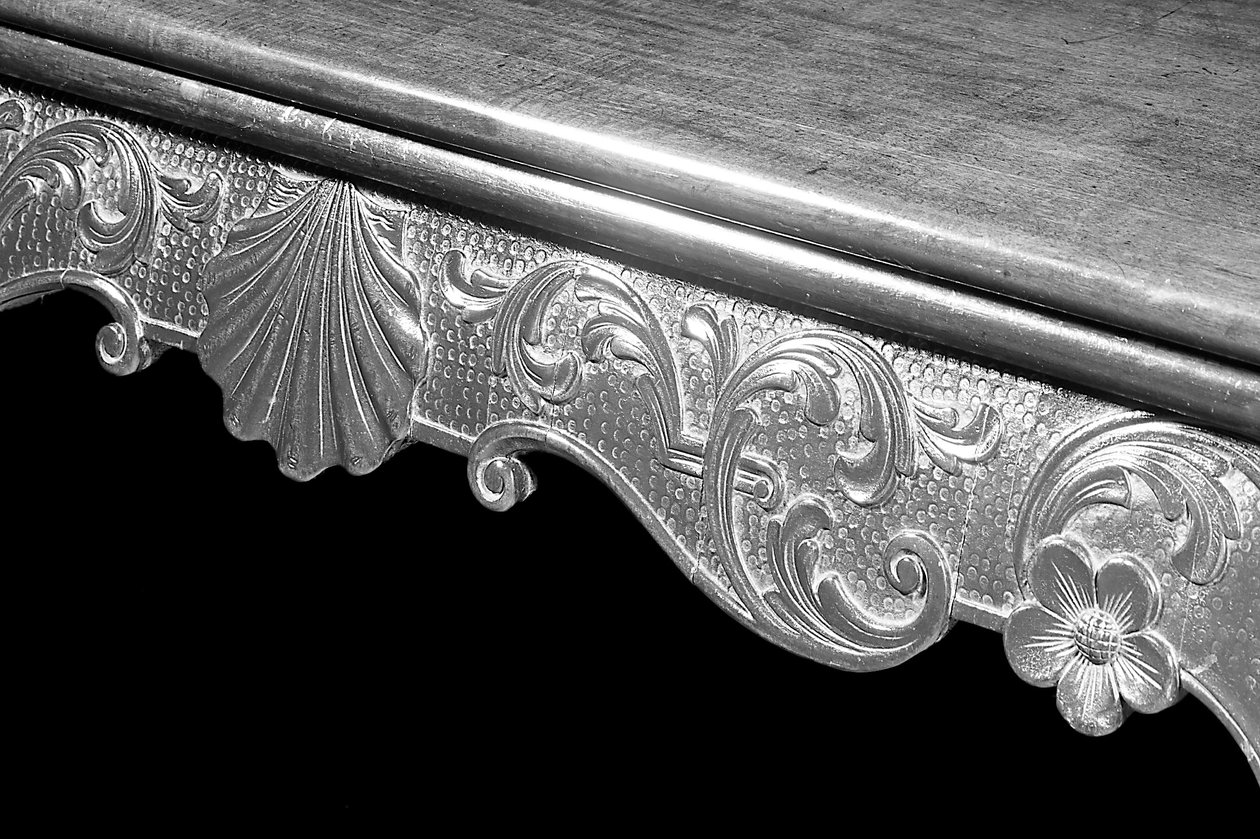 ジョージ3世のカードテーブルの詳細、1765年頃（マホガニー） 作： アイルランドの学校