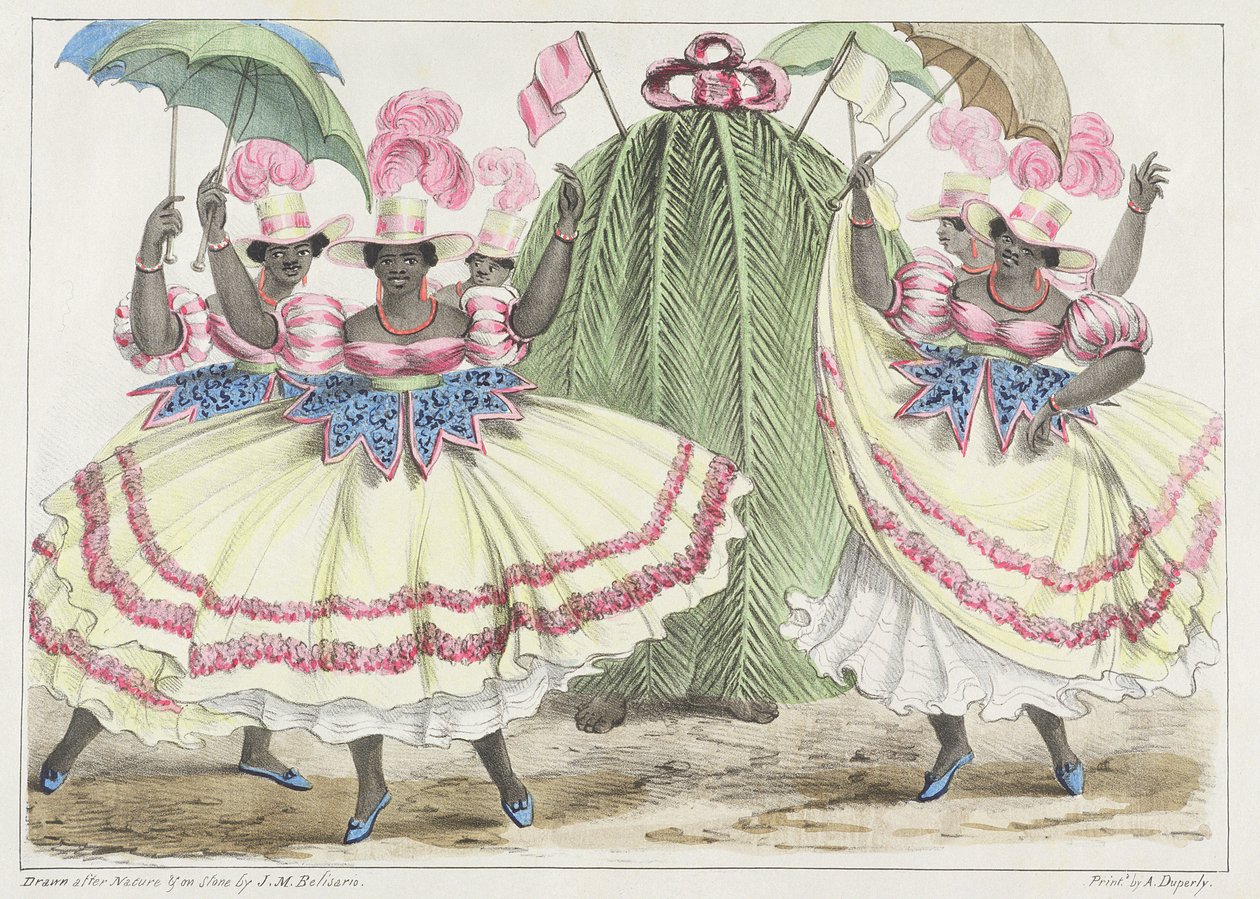 Red-Set Girls and Jack-in-The-Green、Plate 2 from &39;Sketches of Character ...&39;、1838 作： アイザック・メンデス・ベリサリオ