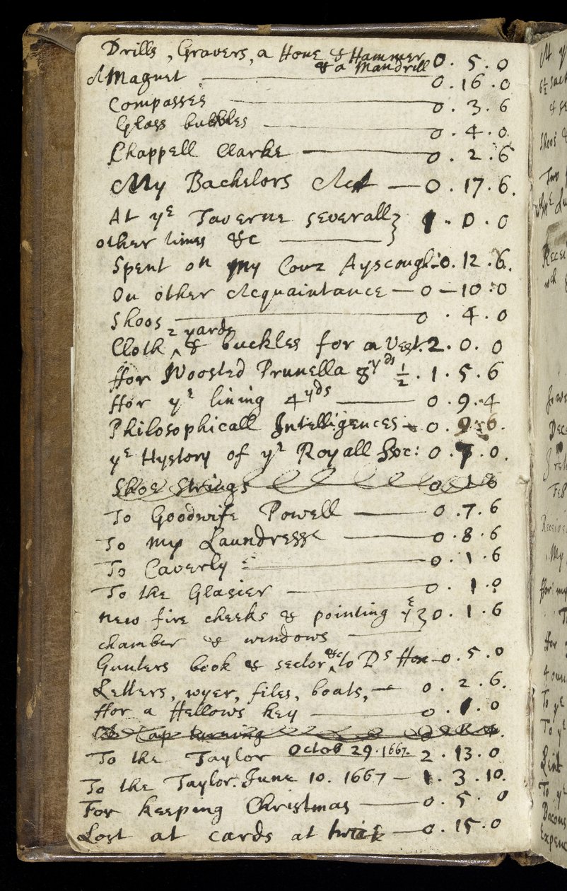 Ms 1-1936 f.6v Page from a notebook、c.1665-68（ink on paper） 作： アイザック・ニュートン