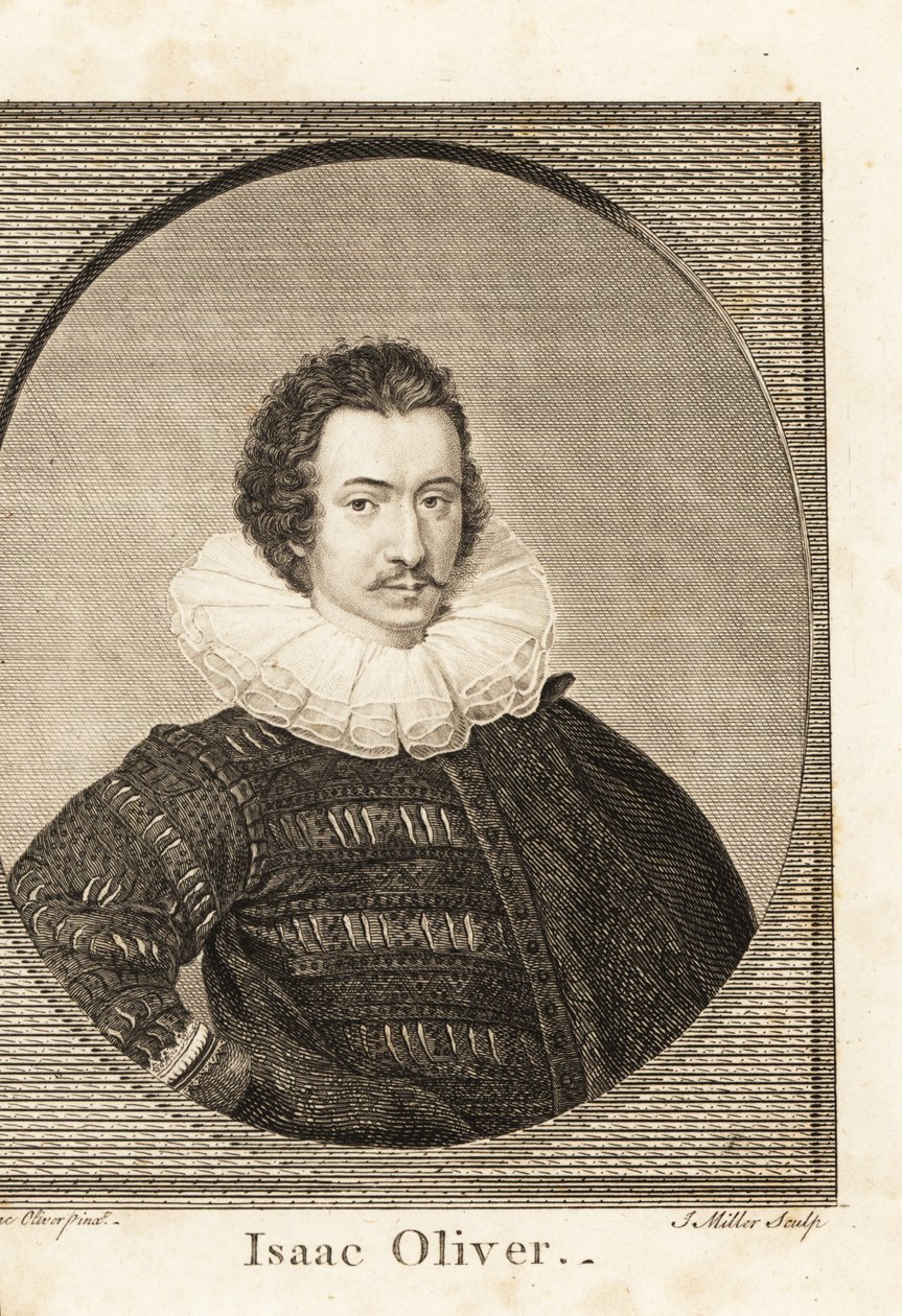 アイザック・オリヴィエの肖像 フランス生まれのイギリス人肖像ミニア